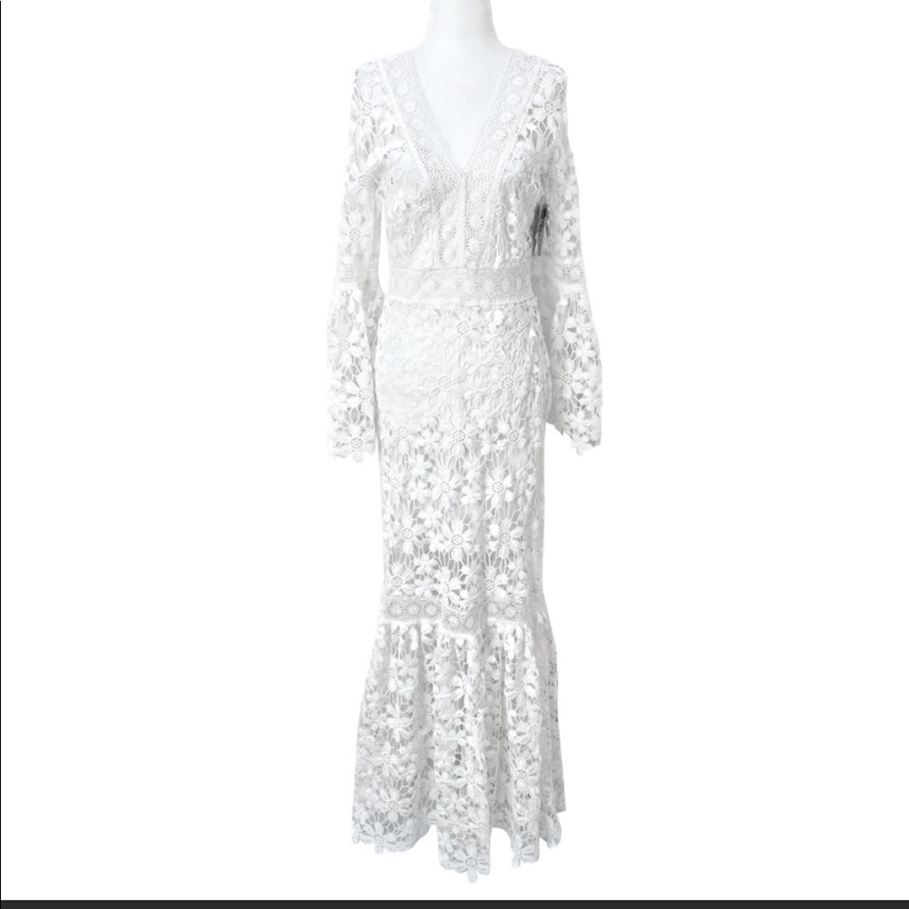 Alexia Admor Crochet Vneck Maxi Dress